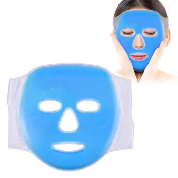 

Reusable Cold Gel Face Mask Ice Compress Hot Therapy Pad Blue Full Face Cooling Mask Fatigue Relief Pad With Cold Pack Skin Care