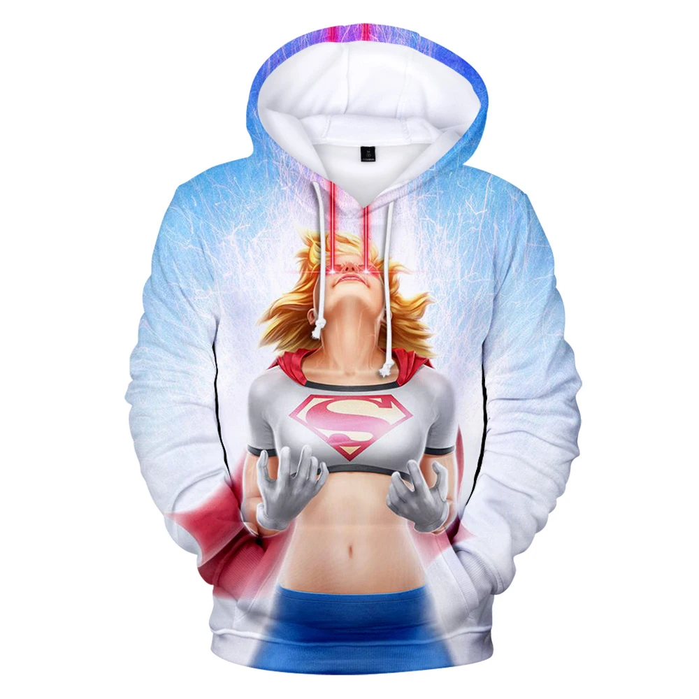 Personality Kara Danvers 3D Hoodies Fashion Anime Zor-EL Hoodie sweatshirts Supergirl(Kara Zor -EL)-Wikipedia Men/women | Мужская одежда