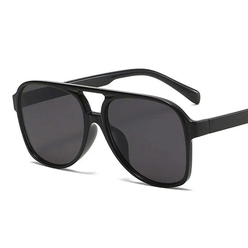 New Fashion Vintage Sunglasses Woman Brand Designer Double Bridges Sun Glasses Female Candy Colors Clear Lens Oversized_voghion.com