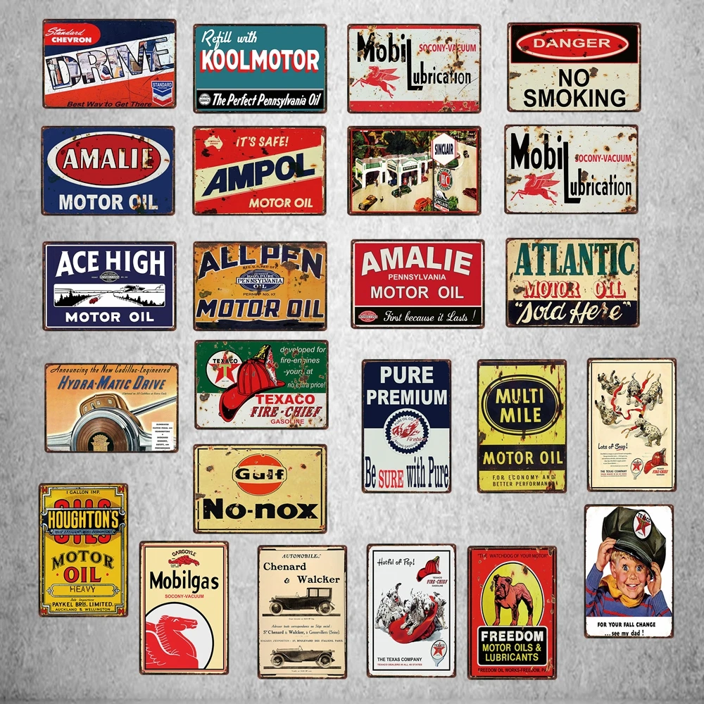 

Motor Oil Garage Sign Hot Rod Spark Plugs Shabby Chic Metal Painting Wall Bar Garage Home Art Decor Cuadros 30X20CM DU-4258A