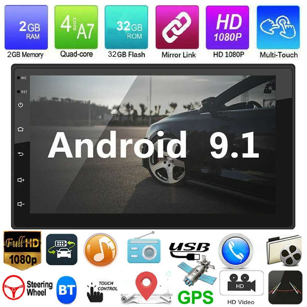 7 &quotУниверсальный Android 10 1 2 Din автомобильное радио аудио + 32G Авто Стерео GPS