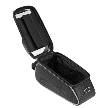 

1L Outdoor Bicycle Waterproof Handlebar Bag Mountain Bike Frame Saddle Bag 6 Inch Press Screen Reflective Strip Riding Bag