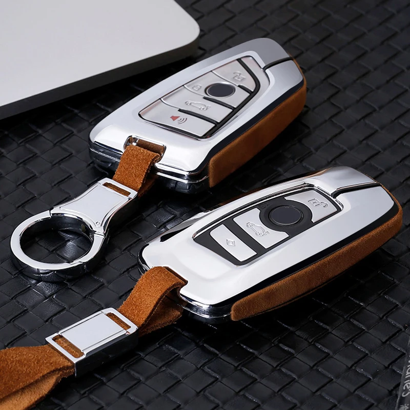 

High Quality Car Suede Leather Key Case Holder Cover For BMW X1 X3 X4 X5 X6 E90 E60 E36 E93 F15 F16 F48 G30 F11 F30 Accessories