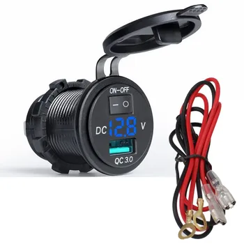 

Hot QC3.0 Quick Charge Dual USB 12V-24V Car Cigarette Lighter Splitter Charger Adapter Socket For Car Truck Motorcycle
