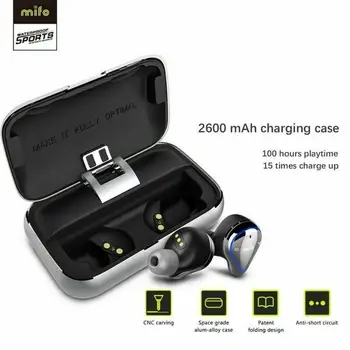 

Mifo O5 BT5.0 Earbuds,IPX7 Waterproof Sports in-Ear Headset,2600mAH Hi-Fi Sound Wireless with Portable Charging Box