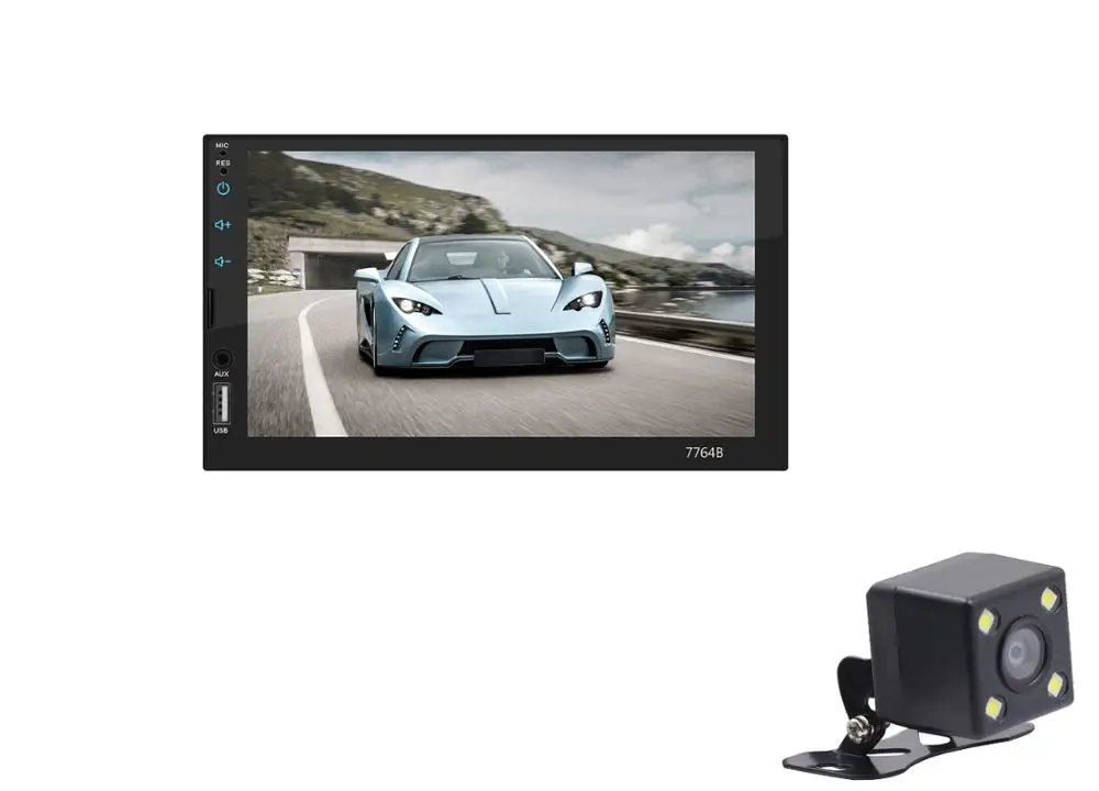 with 4Led camera Автомагнитола 2 din " HD сенсорный экран плеер mirrorlink MP5/SD/FM/MP4/USB/AUX/Bluetooth Авто Аудио для камеры - Цвет: with 4Led camera