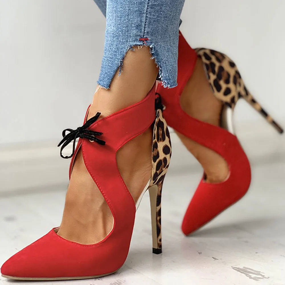 

Doratasia New Wholesale Sexy Thin High Heels Women Shoes Elegant Shoelaces Woman Pointed Toe Party Leopard Summer Sandals Female