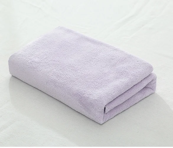 purple Микрофибра однотонное банное полотенце пляжное полотенце для взрослых Быстросохнущий мягкий толстый хорошо впитывающий Антибактериальный 140 см x 75 см - Цвет: purple