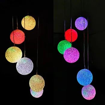 

Solar Powered Wind Chime Light Led Garden Hanging Spinner Lamp Color Changing Decoration Light Outdoor Lighting Party Decor #LR4