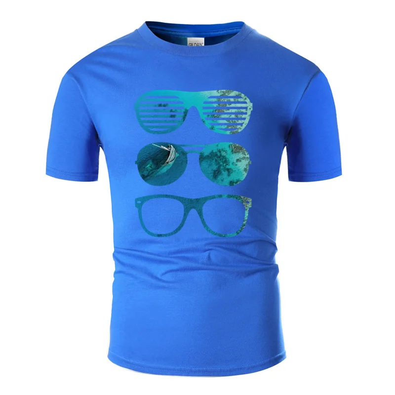 Men-Blue Графический комический солнцезащитные очки Футболка Мужская Унисекс Большой размер S~ 5xl стандартная Мужская футболка хлопок с круглым вырезом наивысшего качества - Цвет: Men-Blue