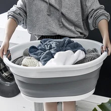 

Folding Plastic Bucket Home Bathroom Products Large Laundry Basket Clothes Storage Bucket Camping Outdoor Travel Portable Bucket