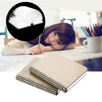 

Wooden Foldable LED Book Lamp USB Rechargeable Multi-Color_Light Decoration