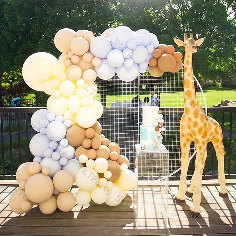 

132pcs Cream Peach Macaron Blue Yellow Balloons Garland Arch Kit Wedding Decoration Ballon Baby Shower Birthday Party Decor