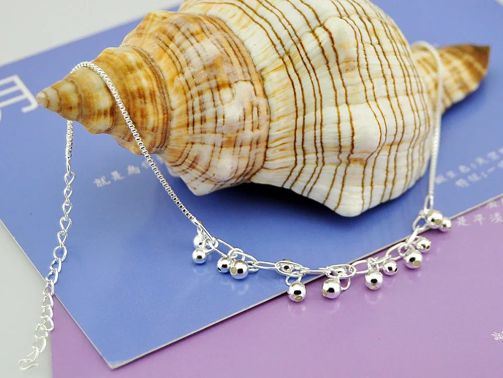 Bohemia Foot Beach Grape Cherry Drop Anklets For Women Girl New Fashion 925 Sterling Silver Leg Chain Jewelry Gift Party