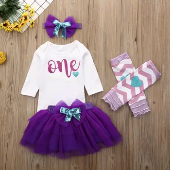 

Baby Clothing Baby Girl Romper T-Shirt Tops Pleated Skirt One Years Birthday Dress My First Christmas Outfits
