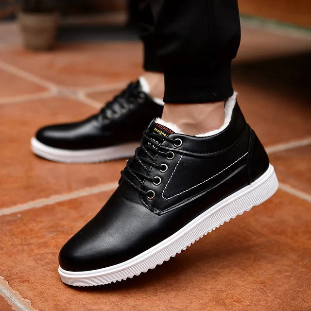 Мужские классические туфли-оксфорды; повседневные туфли в стиле Дерби на шнуровке; Мужские дышащие удобные модные кроссовки на толстой подошве - Цвет: 61-Black-Cotton