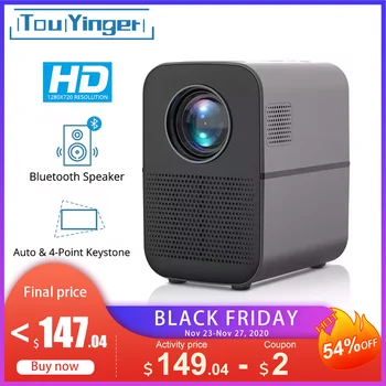 

TouYinger T7 T7K HD LED Home projector Bluetooth, 1280x720 Full HD video USB beamer for Cinema, 4000 lumens Android Optional