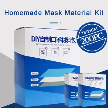 

200PCS Self-Made Mask Material Set With Breathable Non-woven Fabric And Mask Rope DIY Mask Self-made Disposable Mask Material