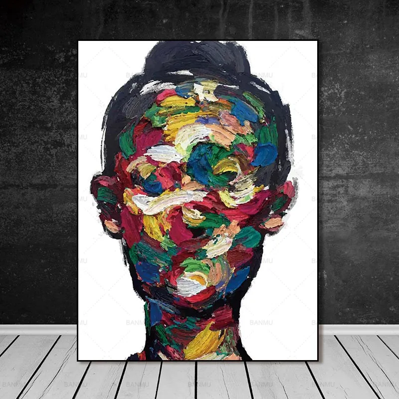 Настенные художественные картины красочная очаровательная девушка Картина на