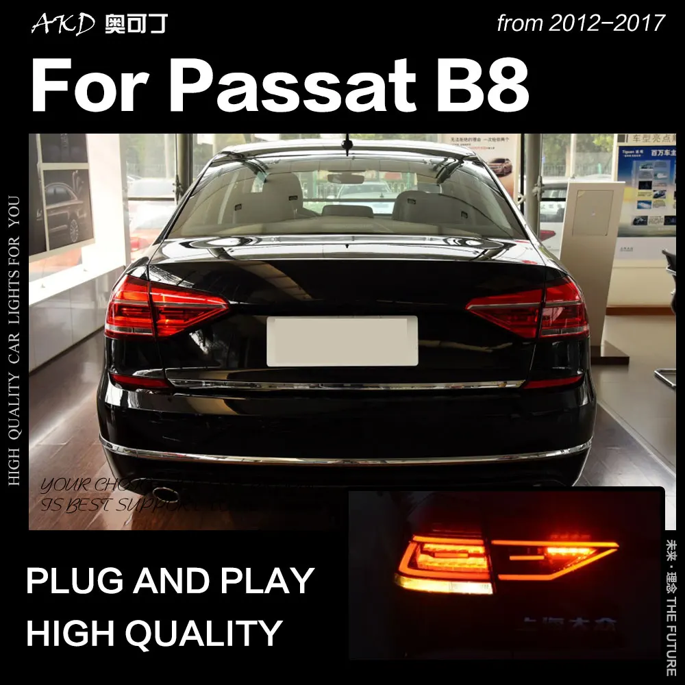 

AKD Car Styling for VW Passat B8 Tail Light 2017-2018 US Version LED Tail Lamp DRL Dynami Signal Brake Reverse auto Accessories