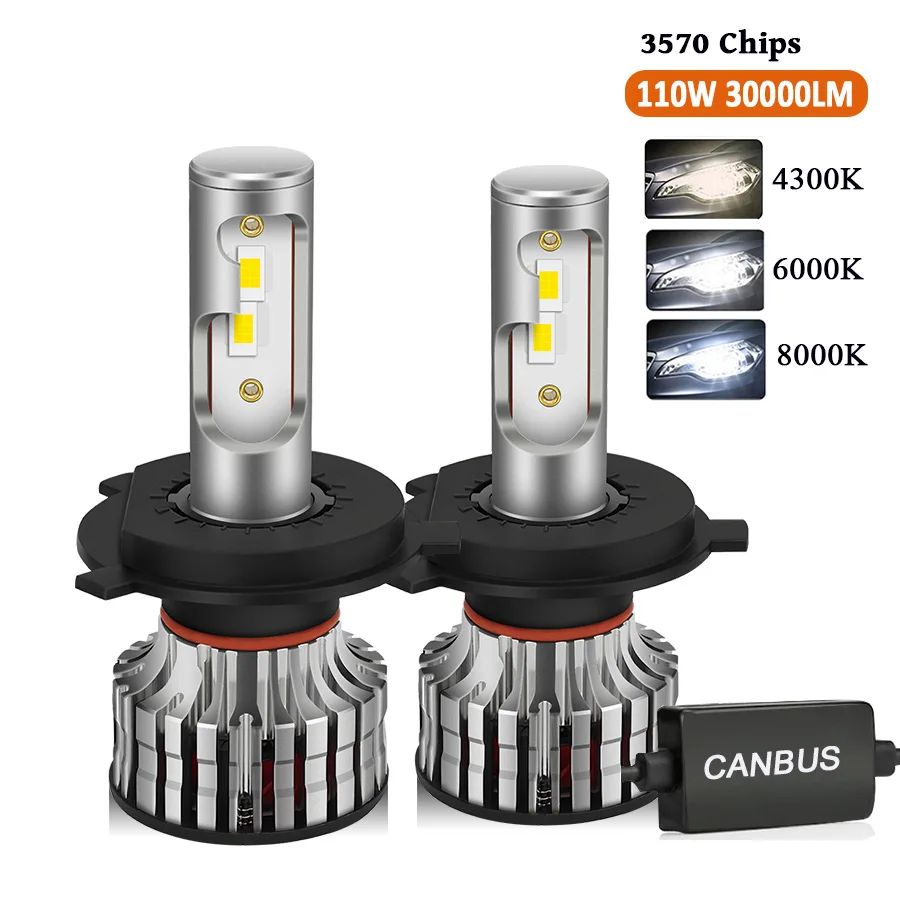 110 Вт 9005 лм H4 LED H7 Canbus H1 H8 H9 H11 9006 HB3 9012 HB4 4300 автомобильная светодиодная фара