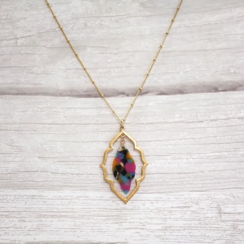 ZWPON Boho Style Cut Out Resin Acrylic Pendant Necklaces for Woman Morocco Geometric Frame Dangle Necklace Best Fashion Jewelry - Image 6