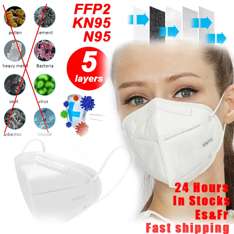 

2020 New 10pcs N95 Masks PM2.5 Safety Protective Masks KN95 Anti Bacteria Anti Infection Valved Face N99 Respirator Reusable