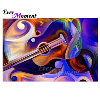 

Ever Moment Diamond Painting Mosaic Colorful Guitar Full Square Drill Cross Stitch Picture Rhinestone Diamond Embroidery 3F2284