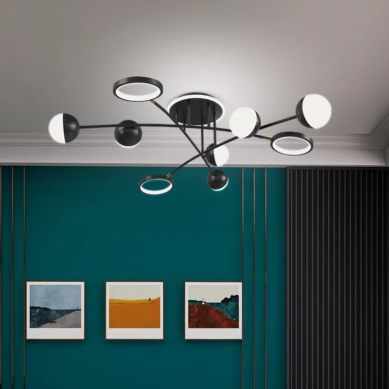 

LED Ceiling Chandeliers Lighting Golden Living Room Kitchen Lamp Magic Bean Hanging Light for Bedroom Luminarias