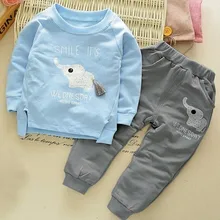 Детский костюм из 2 предметов Модная рубашка с длинными рукавами и штаны из хлопка для мальчиков 0-5 лет, детская одежда