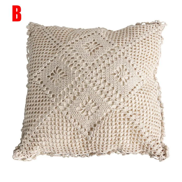 Bohemia Weaving Pillow Cover Hug Pillowcase for Hold Pillow Home Decor Hollow Solid Color DIN889