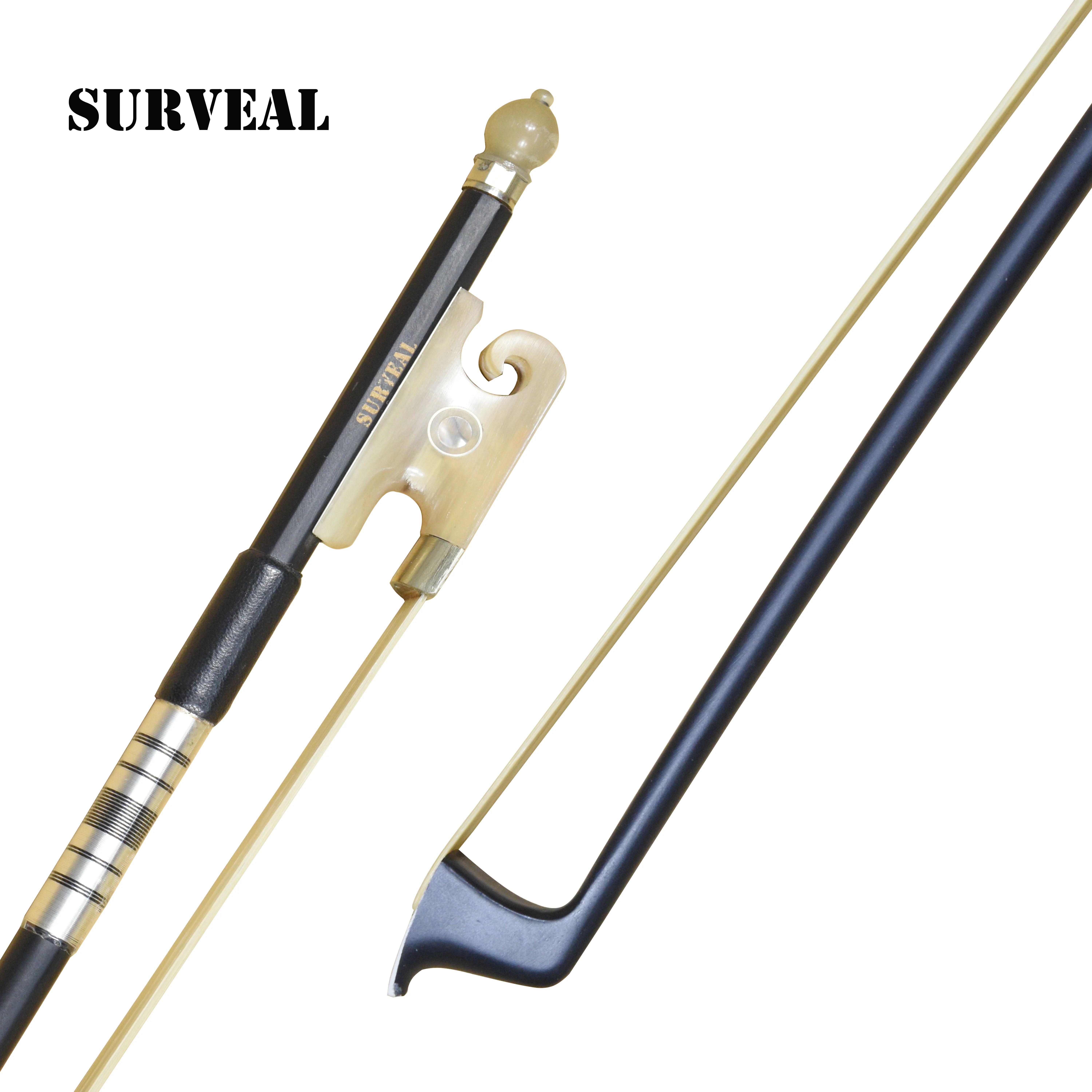 

SURVEAL Professional Carbon fiber Violin Bow Natural Mongolia Horsetail Tail Arco de violino Ox Horn Frog Size: 4/4