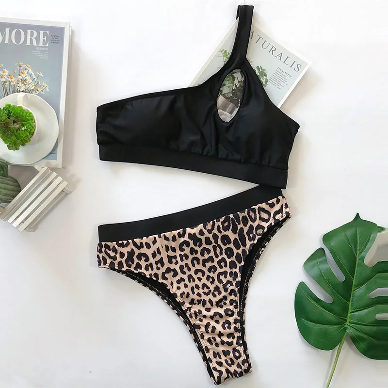 Leopard Bikini Set Push Up Women's Swimsuit High Waist Bathing Suit One Shoulder Swimwear Female Sexy Cut Out Biquini 2020 New Leopard Bikini Set Push Up Women's Swimsuit High Waist Bathing Suit One Shoulder Swimwear Female Sexy Cut Out Biquini 2020 New