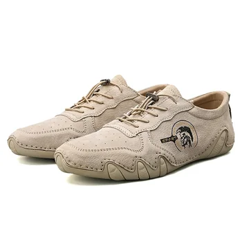 

Fashion Men's Casual Leather Shoes Outdoor Breathable Comfortable High Quality Handmade Lace Up Driving Men's Shoes Men Loafers