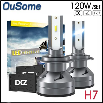 

60W per bulb single beam high power waterproof auto car Headlight Bulbs fog lamp light H7 LED Car headlights bulbs