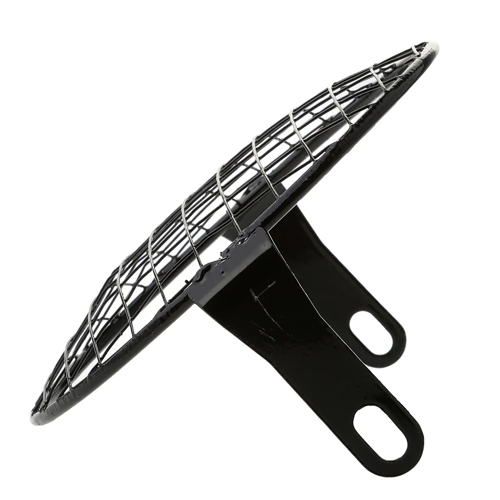 6.3 Inch Retro Motorcycle Grill Side Mount Headlight   Square Net Cover Mask