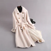 Высокое качество, женский мех,, зимняя модная женская шуба, двубортное пальто из овечьей шерсти, стриженый мех, один женский шуба, NUW703