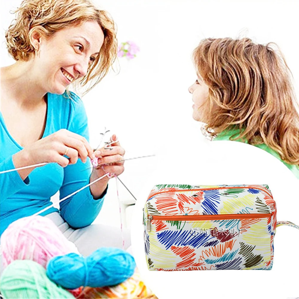 Сумка-Органайзер для вязания, чехол для хранения пряжи, для вязания крючком, спицами, шерстяная вместительная сумка для хранения, женская сумочка