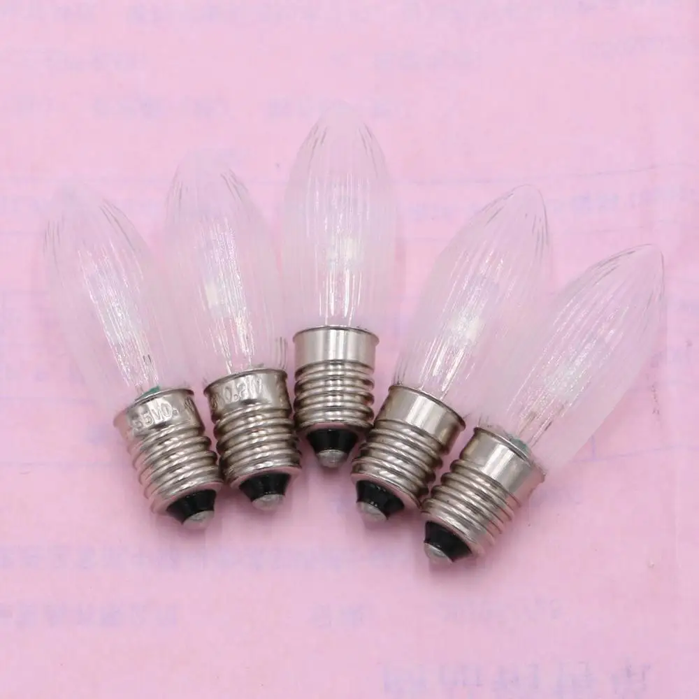 100PCS A lot E10 LED C6 Replacement Bulbs Top Candle Fairy Christmas