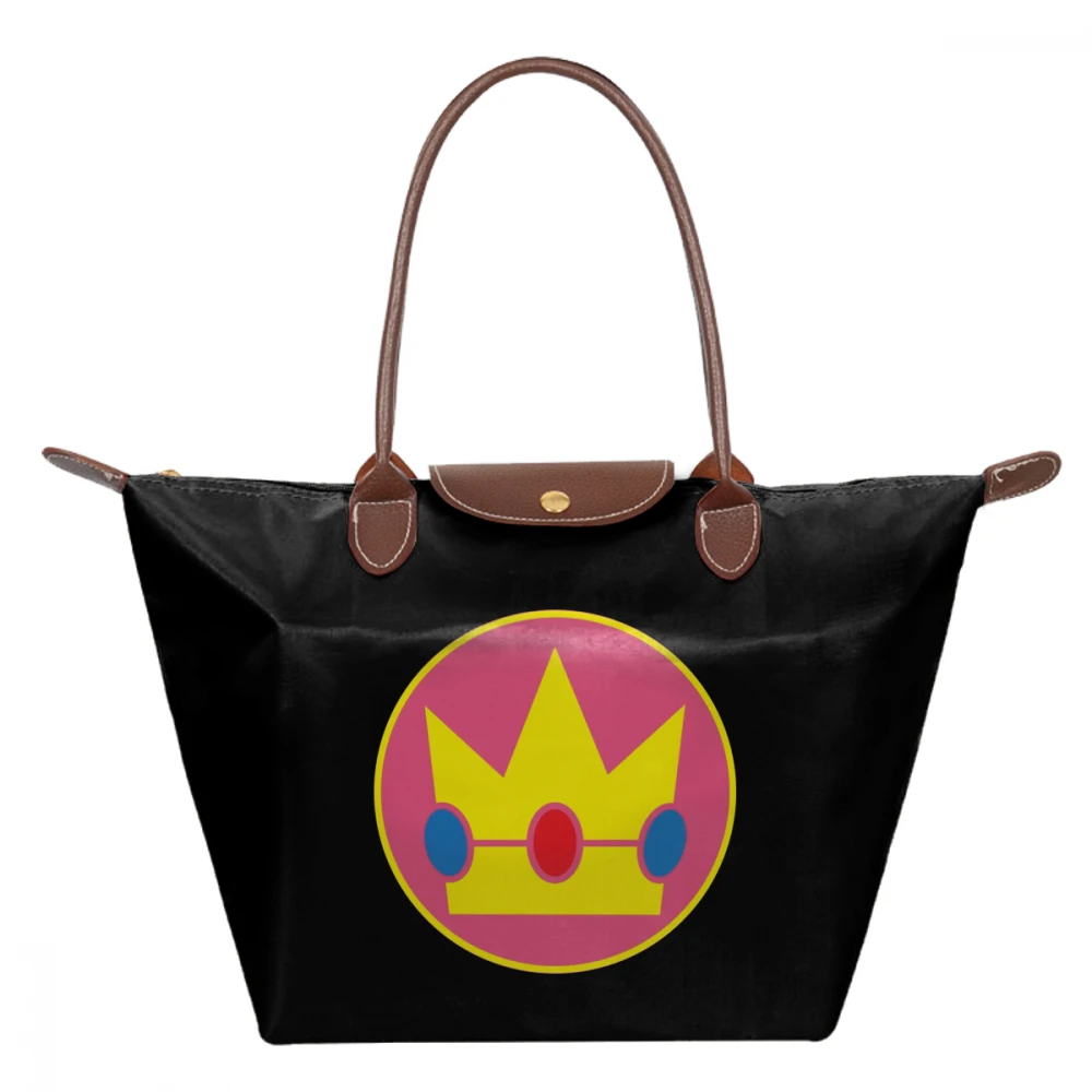 

Mario Bros Handbag Princess Peach Top-handle Bags Woman Print Women Tote Bag Trendy Oversized Nylon Shopping hobo Handbags