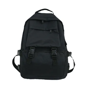 

Ladies new backpack campus student schoolbag large capacity all-match backpack tooling backpack young girls solid color knapsack