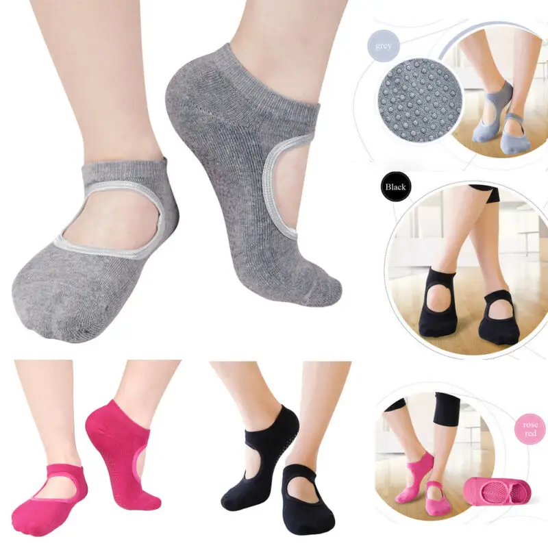 Носки для женщин Нескользящие носки с захватами носки для Барре Носки для пилатеса Летние повседневные дышащие спортивные носки для фитнеса и танцев для девочек короткие носки