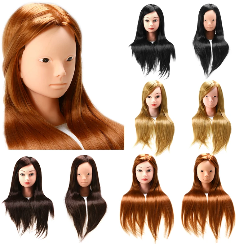 

60CM Hair Mannequins Salon Hairdressing Hair Styling Training Head Makeup Braided Hairstyle Practice Hair Styling Accessories