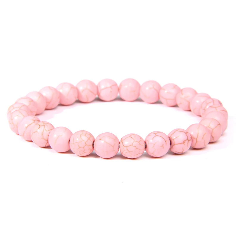 Натуральные розовые бусины из драгоценного камня браслеты для женщин буддизм Полированный розовый камень кошачий глаз браслет для девочек Браслет Дружбы бижутерия - Окраска металла: 2