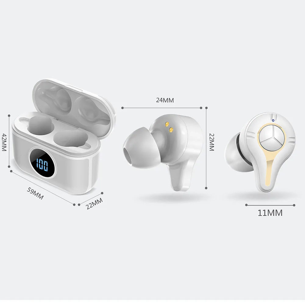 Bluetooth 5,0 Мини светодиодный индикатор IPX5 водонепроницаемые беспроводные наушники с шумоподавлением открытый TWS спортивные свободные руки зарядная коробка