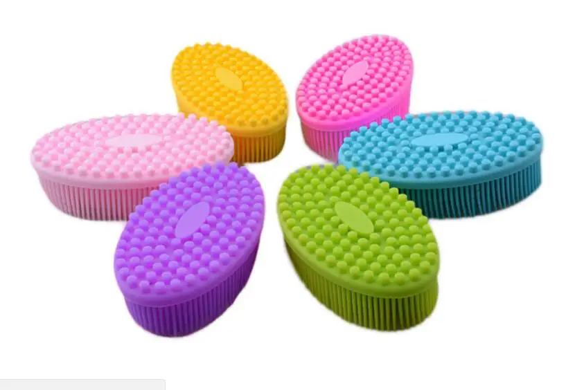 Super soft silicone bath massage brush home scalp massage brush body does not hurt skin whole family are applicable