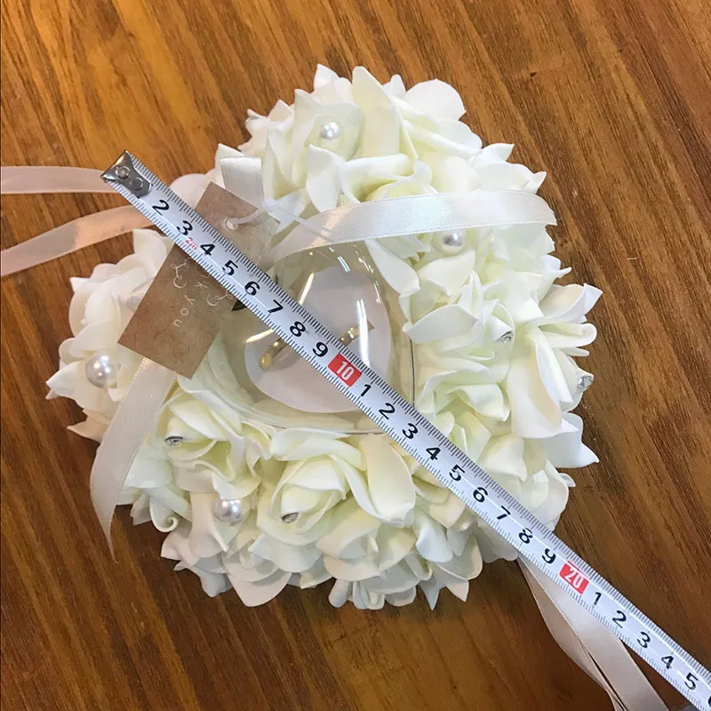 European Style New Style Semi-Layer Ring Pillow Box PE Foam Artificial Rose Ring Pillow Wedding Supplies Manufacturers Customiza