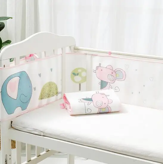 Baby Cot Crib Bumper Cushion Protection Pad Bed Safety mat Bedding Summer cool Breathable decoration - Цвет: 300cm-C