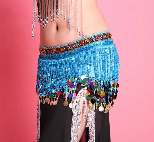 Tassel Fringe Belly Dance Hip Scarf Belt Waist Wraps Skirt Dancer Costumes 