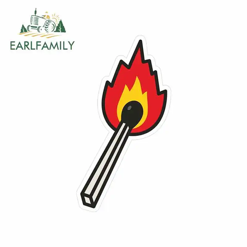 EARLFAMILY 13 см x 6 9 для соответствия огненный свет огонь сжигание панк Смешные